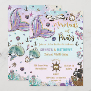 Mermaids and Pirates Twins Birthday under Zee Kaart