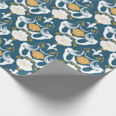 Mermaids and Seashells Damask Pattern Cadeaupapier (Hoek)