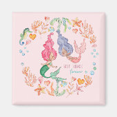 Mermaids Best Friends Forever BFF - persoonlijk Magneet (Voorkant)