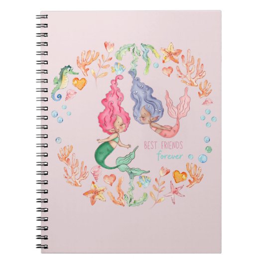 Mermaids Best Friends Forever BFF - persoonlijk Notitieboek (Voorkant)