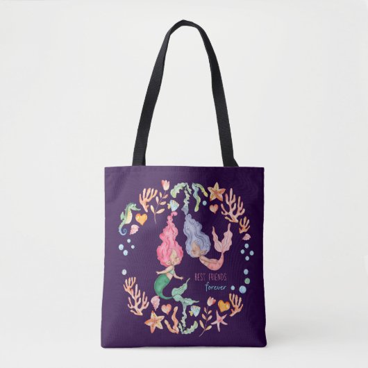 Mermaids Best Friends Forever BFF - persoonlijk Tote Bag (Voorkant)