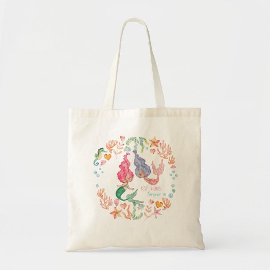 Mermaids Best Friends Forever BFF - persoonlijk Tote Bag (Voorkant)