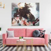 Mermaids bij Play, 1886 (olie op canvas) Canvas Afdruk (Insitu (Woonkamer))