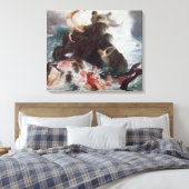 Mermaids bij Play, 1886 (olie op canvas) Canvas Afdruk (Insitu (Slaapkamer))