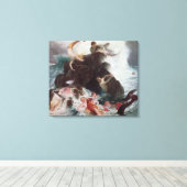 Mermaids bij Play, 1886 (olie op canvas) Canvas Afdruk (Insitu (Houten vloer))