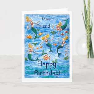 Mermaids Birthday Card voor een vriend Kaart