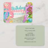 Mermaids Birthday Party Invitation Kaart Visitekaartje (Voorkant / Achterkant)