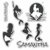Mermaids black silhouette Sticker (Voorkant)
