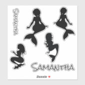 Mermaids black silhouette Sticker (Vel)