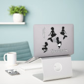 Mermaids black silhouette Sticker (Laptop op bureau)