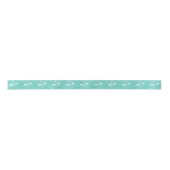 Mermaids Blauwgroen Mint en White Satin Ribbon Satijnen Lint (Voorkant)