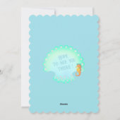 Mermaids Blue Invitation Kaart (Achterkant)