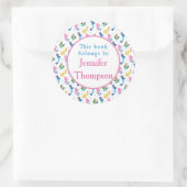 Mermaids Book behoort tot aangepaste naam bericht Ronde Sticker (Tas)