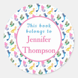 Mermaids Book behoort tot aangepaste naam bericht Ronde Sticker