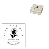 Mermaids Couple on a Seashell Design Save the Date Rubberstempel (Gestempeld)