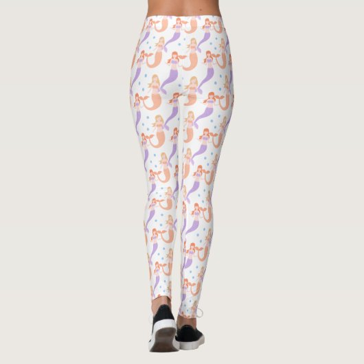 Mermaids | Cute Pastel Bubbles Patroon Leggings (Achterkant)