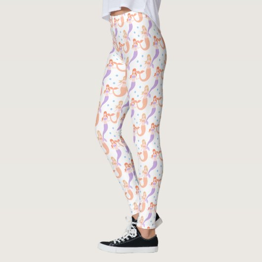 Mermaids | Cute Pastel Bubbles Patroon Leggings (Links)