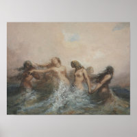 Mermaids dansen in de zee kunst