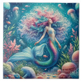 Mermaid's Dream - Aquatic Euphoria Keramische Tege Tegeltje (Voorkant)
