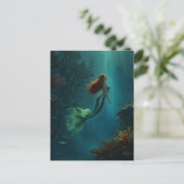 Mermaid's Dream Fantasy Art Onderwater Scene Briefkaart (Staand voorkant)