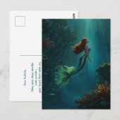 Mermaid's Dream Fantasy Art Onderwater Scene Briefkaart (Voorkant / Achterkant)
