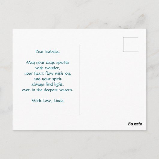 Mermaid's Dream Fantasy Art Onderwater Scene Briefkaart (Achterkant)