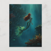 Mermaid's Dream Fantasy Art Onderwater Scene Briefkaart (Voorkant)