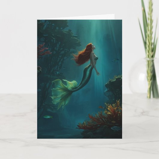 Mermaid's Dream Fantasy Art Onderwater Scene Kaart (Voorkant)