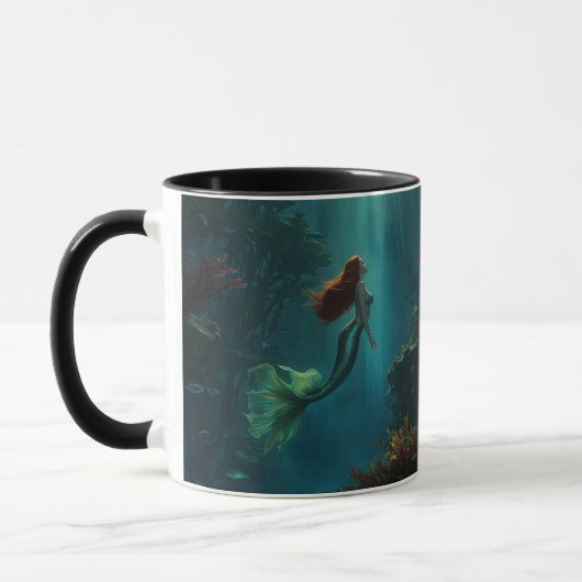 Mermaid's Dream Fantasy Art Onderwater Scene Mok (Links)