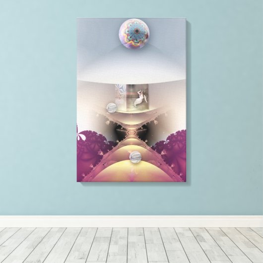 Mermaid's Dream, Fantasy digitale kunst Canvasprin Canvas Afdruk (Insitu (Houten vloer))
