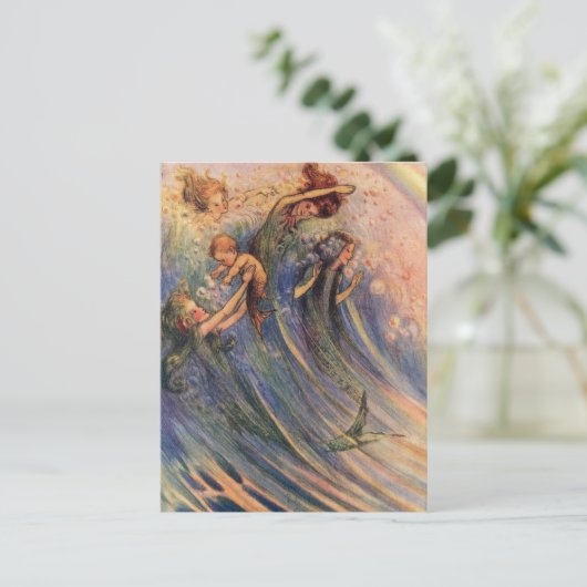 Mermaids en baby's briefkaart (Staand voorkant)