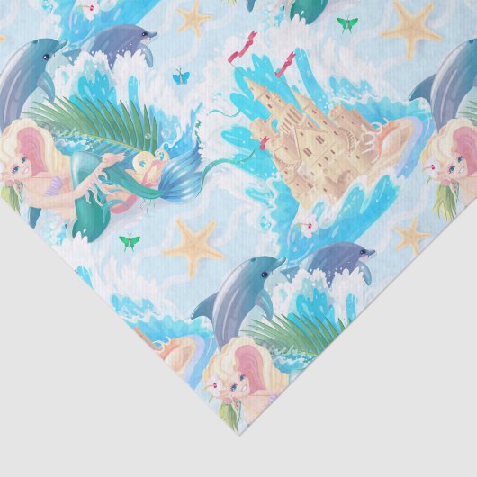 Mermaids en zandkasten tissuepapier (Detail)