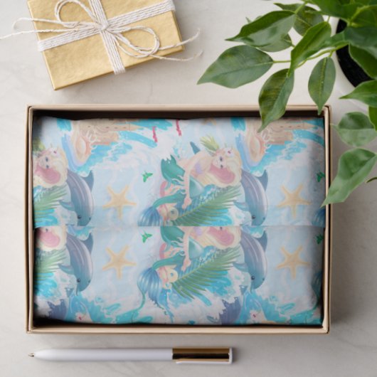 Mermaids en zandkasten tissuepapier (Geschenk)