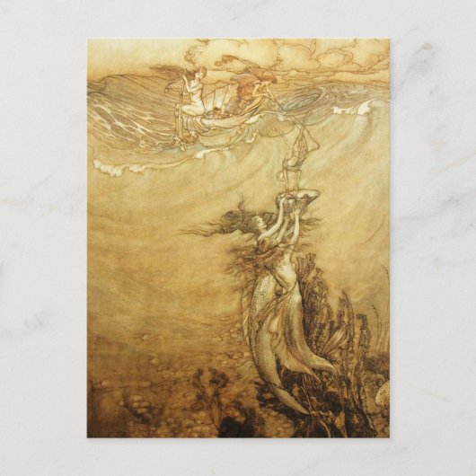 Mermaids Gevist voor parels Briefkaart (Voorkant)