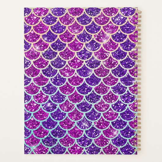 Mermaids Glitter Illustration with Tail Scales Planner (Achterkant)