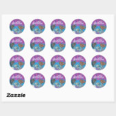 Mermaids Glitter Illustration with Tail Scales Ronde Sticker (Vel)