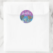 Mermaids Glitter Illustration with Tail Scales Ronde Sticker (Tas)