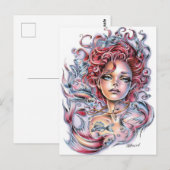 Mermaid's hart briefkaart (Voorkant / Achterkant)