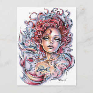 Mermaid's hart briefkaart
