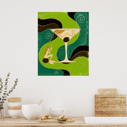 Mermaids in a Martini Poster (Keuken)