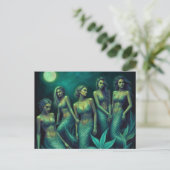 Mermaids in the Full Moon Night Briefkaart (Staand voorkant)