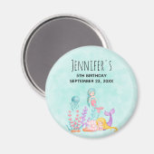 Mermaids & Jellyfish Under the Sea Birthday Magneet (Voorkant / Achterkant)