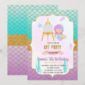 mermaids kunst thema uitnodiging (Voorkant / Achterkant)