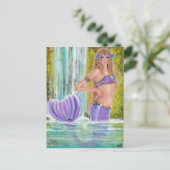 Mermaids lagoon waterfall art van Renee Lavoie Briefkaart (Staand voorkant)