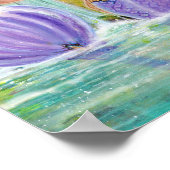 Mermaids lagoon waterfall art van Renee Lavoie Poster (Hoek)