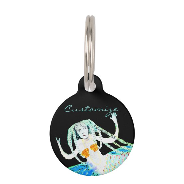 Mermaids met Dreadlocks Thunder_Cove Huisdierpenning (Voorkant)