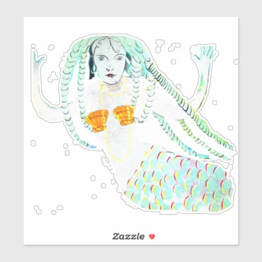 Mermaids met Dreadlocks Thunder_Cove Sticker (Vel)