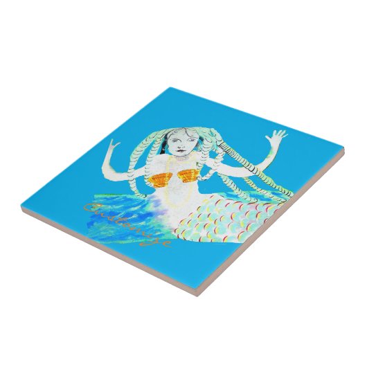 Mermaids met Dreadlocks Thunder_Cove Tegeltje (Zijkant)