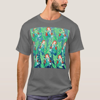 Mermaids Neck Gator Red Hair Beauful Mermaid T-shirt
