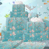 Mermaids Partij bij het Caraïbisch Blauw Zee Cadeaupapier